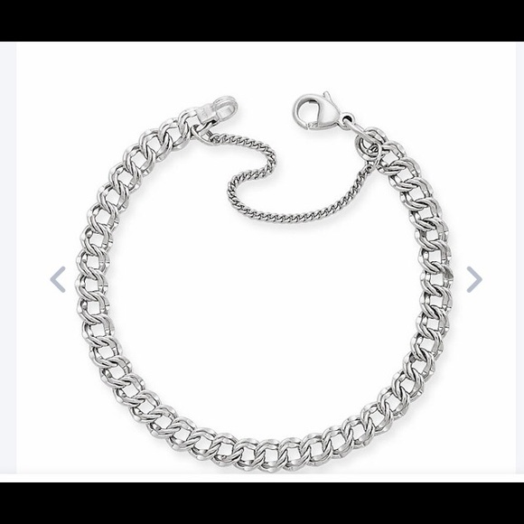 James Avery light double curb charm bracelet with love’s arrow charm. - Picture 1 of 3